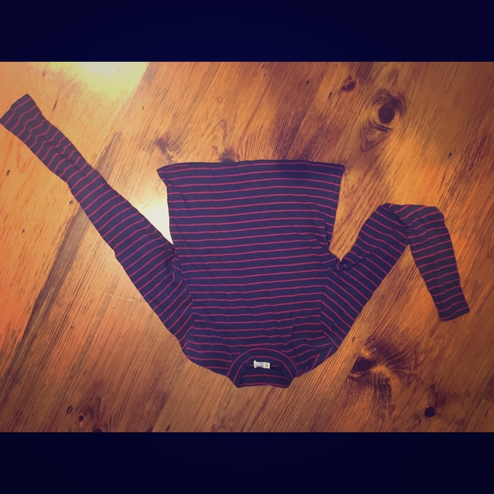 Striped crop top turtleneck
